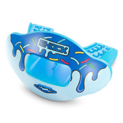 Shock Doctor White/Blue Sprinkle Drip Max AirFlow Football Mouthguard - Front Angle View