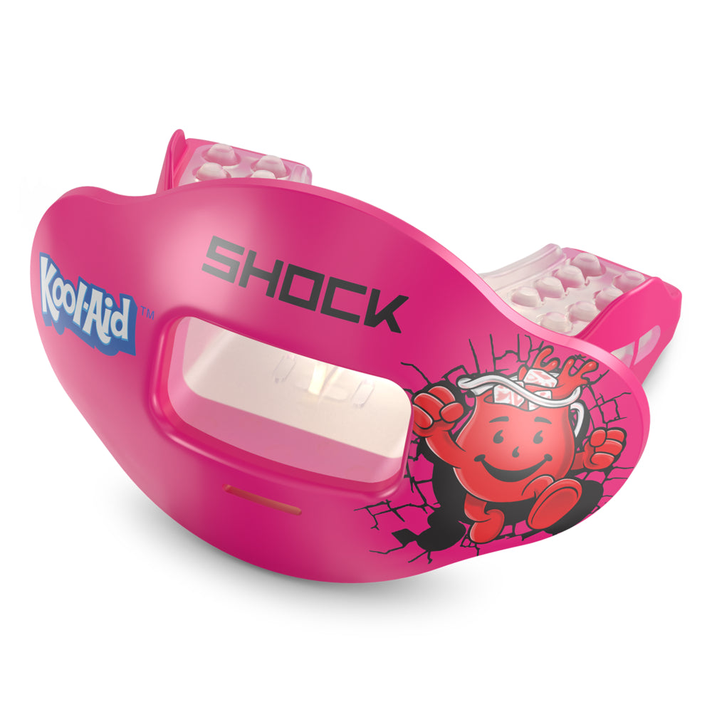 Shock Doctor Kool Aid Max AirFlow Football Mouthguard - Pink Lemonade Flavor -Side View