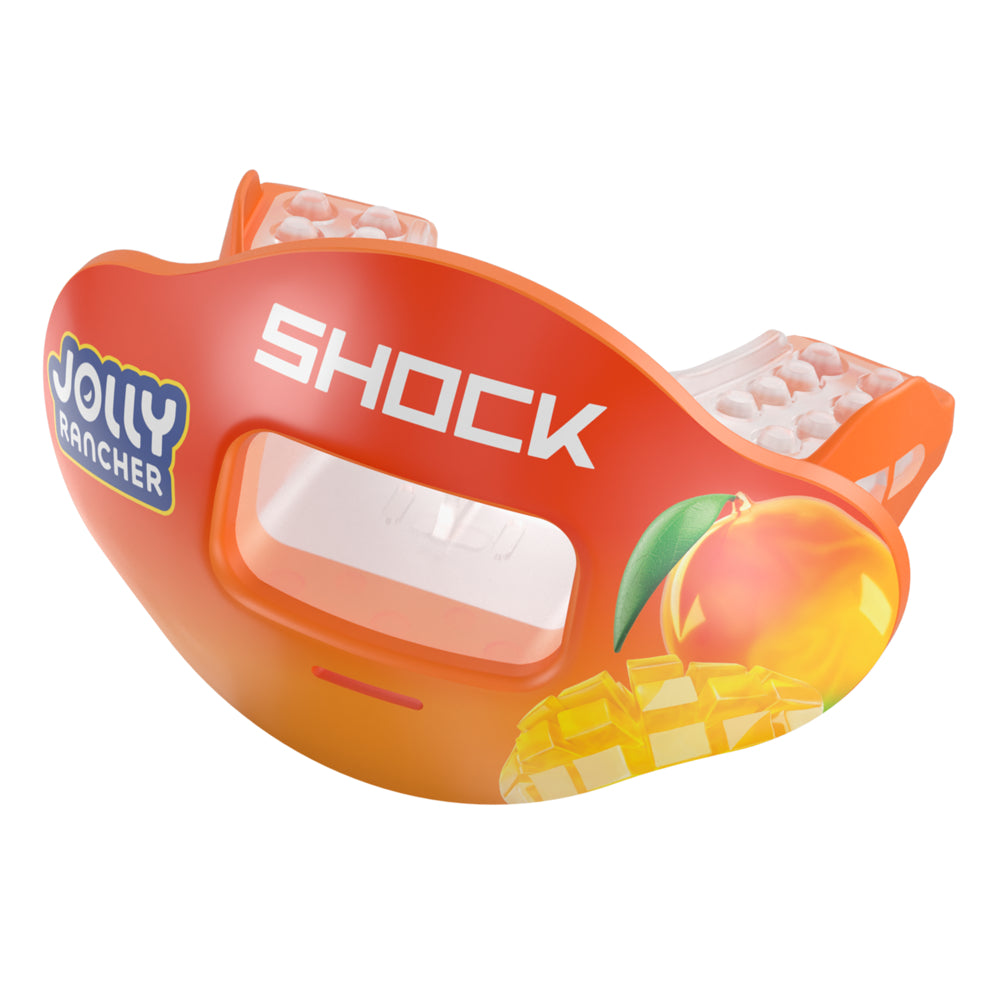 Shock Doctor Jolly Rancher Max AirFlow Football Mouthguard - Mango - Front Angle View