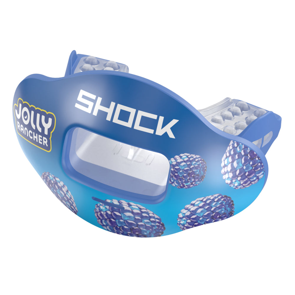 Shock Doctor Jolly Rancher Max AirFlow Football Mouthguard  - Blue Raspberry - Front View