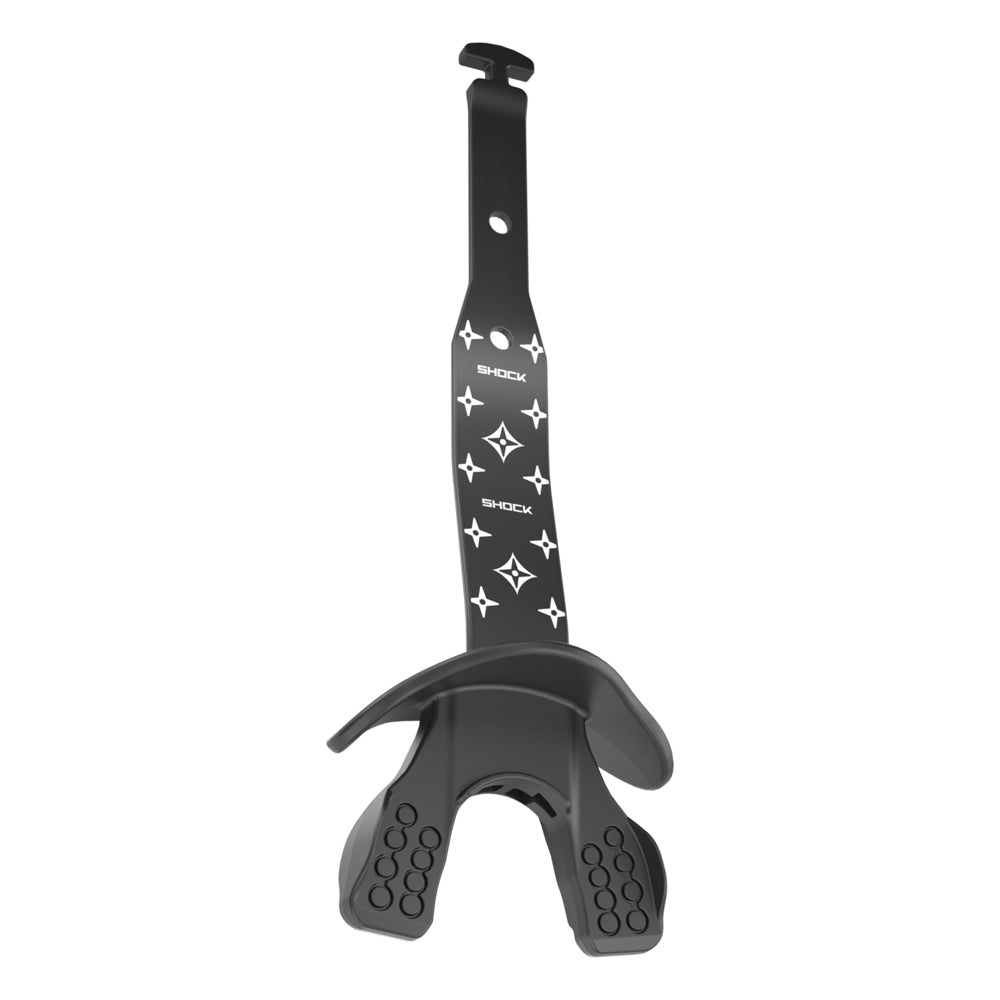 Shock Doctor Black/White Lux Bolt Lip Guard - Back View