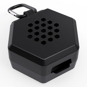 Shock Doctor Showtime Mouthguard Case in black, back view showing hexagonal ventilation holes