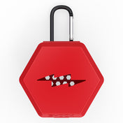 Shock Doctor Showtime Mouthguard Case in red, front view with carabiner clip and lightning-bolt logo