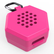 Shock Doctor Showtime Mouthguard Case in pink, back view showing hexagonal ventilation holes