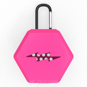 Shock Doctor Showtime Mouthguard Case in pink, front view with carabiner clip and lightning-bolt logo