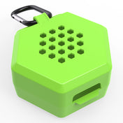 Shock Doctor Showtime Mouthguard Case in shock green, back view showing hexagonal ventilation holes