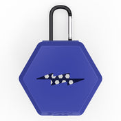Shock Doctor Showtime Mouthguard Case in royal blue, front view with carabiner clip and lightning-bolt logo