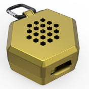 Shock Doctor Showtime Limited Edition Mouthguard Case in chrome gold, back view showing hexagonal ventilation holes