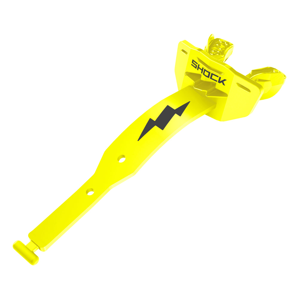 Shock Doctor Thunder Bolt Lip Guard in Shock Yellow, instant-fit football lip guard, front view