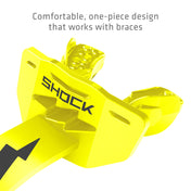 Shock Yellow Shock Doctor Thunder Bolt Lip Guard with a comfortable one-piece design that works with braces