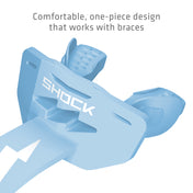 Columbia Blue Shock Doctor Thunder Bolt Lip Guard with a comfortable one-piece design that works with braces
