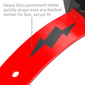 Shock Doctor Thunder Bolt Lip Guard - Black/Red - Heavy-Duty permanent tether quickly straps onto any football helmet for fast, secure fit