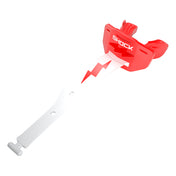 Shock Doctor Thunder Bolt Lip Guard in red and white, instant-fit football lip guard, front view