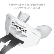 Shock Doctor Thunder Bolt Lip Guard - White/Black - Comfortable, one-piece design that works with braces