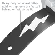 Shock Doctor Thunder Bolt Lip Guard - White/Black - Heavy-Duty permanent tether quickly straps onto any football helmet for fast, secure fit