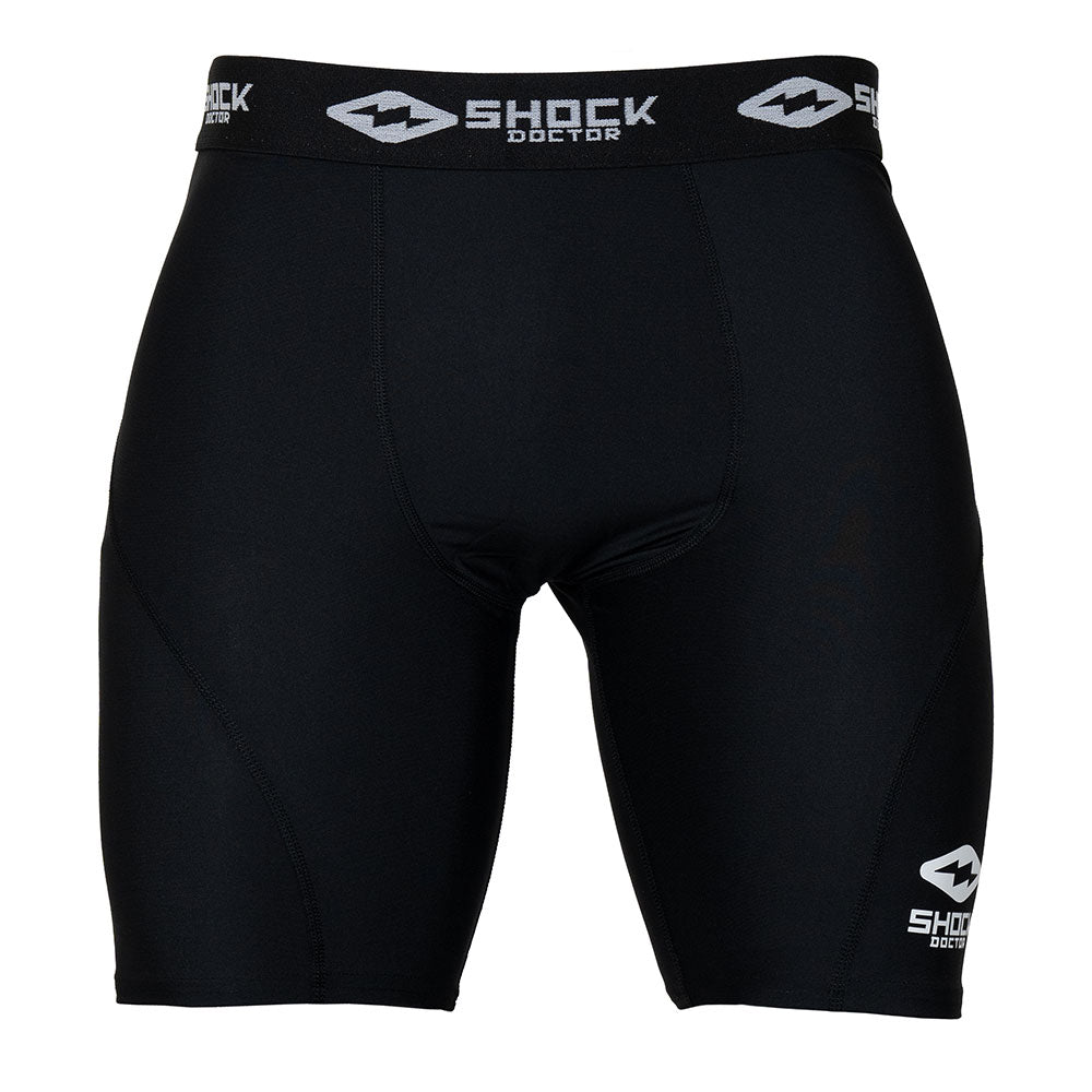 Youth compression shorts with cup pocket clearance