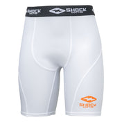 Shock Doctor White Compression Shorts - Front View