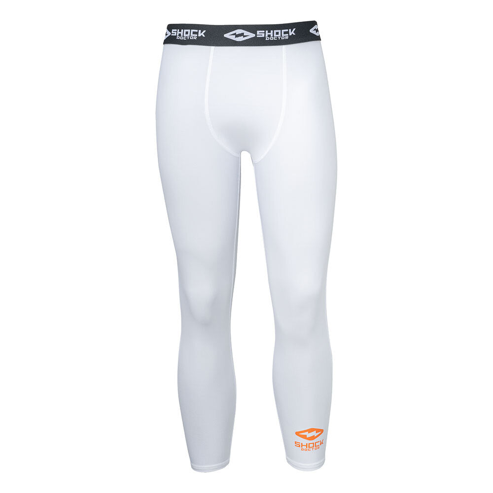 Shock Doctor White Compression Pant - Front View