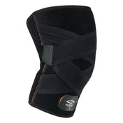 Shock Doctor Cross Compression Knee Sleeve with adjustable compression straps, side view showing X-strap design