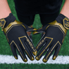 Shock Doctor Black/Gold Chain Showtime Football Receiver Gloves - Lifestyle Detail View of Back of Hand