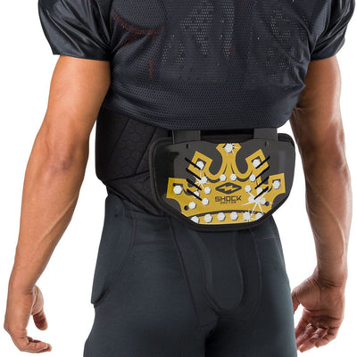 Shock Doctor Showtime Black/Gold King Back Plate - On Model - Front View