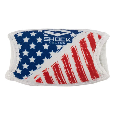 Shock Doctor Showtime Chin Strap Cover - Stars and Stripes Red/White/Blue - Front View