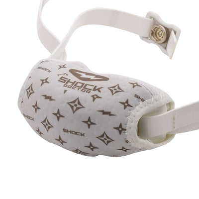 Shock Doctor Showtime Chin Strap Cover - White/Gold Lux - Detail View
