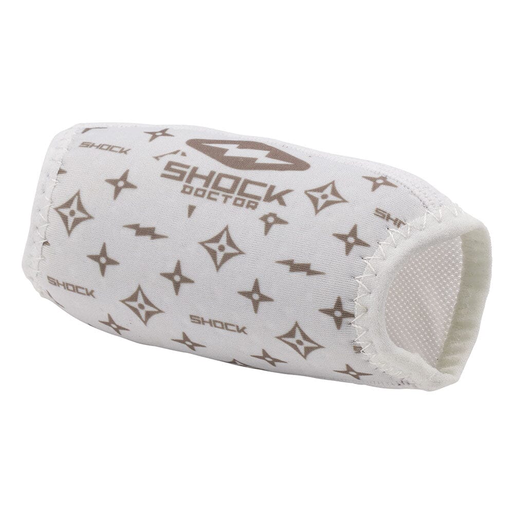 Showtime Protective White/Gold Lux Chin Strap Cover | Shock