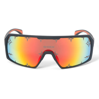 Shock Doctor Showtime Sunglasses - Black Frame & Orange Lenses - Front View