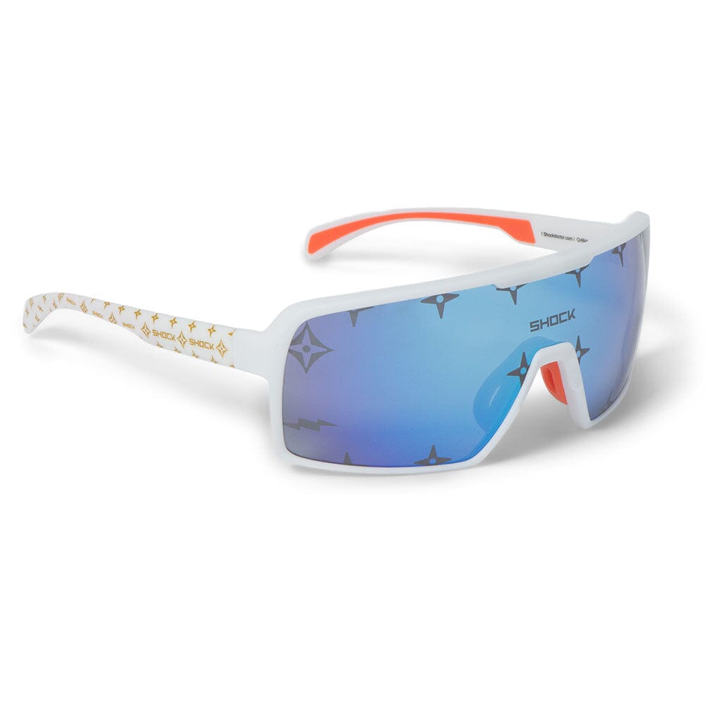 Shock Doctor Showtime Sunglasses  - White Frame & Blue Lenses - Hero  View