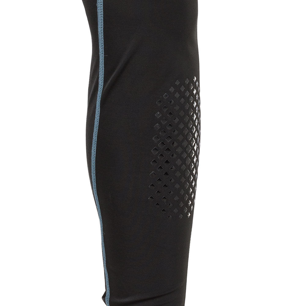 Shock Doctor Women's Compression Hockey Pant With Pelvic Protector - Black - Detail View of Silicone Grip Pattern that helps prevent shin pad slippage