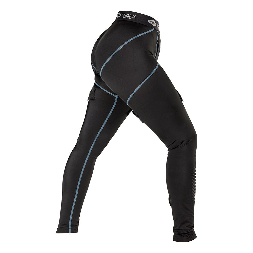 Shock Doctor Women's Compression Hockey Pant With Pelvic Protector - Black - Side View