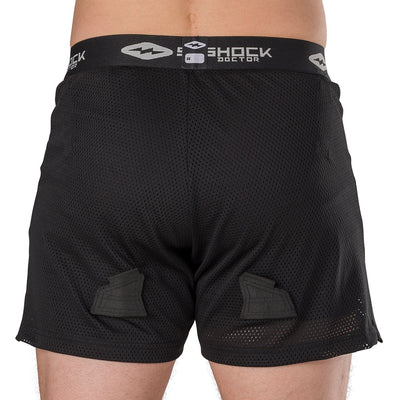 Shock Doctor Men's Loose Hockey Short with BioFlex Cup - Black - On Model - Back View