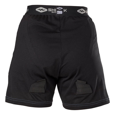 Shock Doctor Women's Loose Hockey Short with Pelvic Protector - Black  - Back View