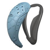 Shock Doctor BioFlex 2.0 Cup in white and gray, shown in profile with comfort-flex perimeter and low-profile build for impact protection and unrestricted movement