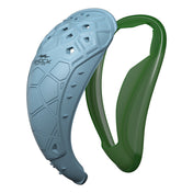 Shock Doctor BioFlex 2.0 Cup in white and green, shown in profile with comfort-flex perimeter and low-profile build for impact protection and unrestricted movement