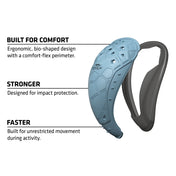 BioFlex 2.0 Cup shown in profile, highlighting ergonomic bio-shaped design with comfort-flex perimeter for impact protection and unrestricted movement