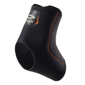 Shock Doctor Ankle Sleeve, black compression sleeve with orange stitching detail, product-only view