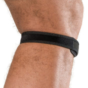 Back view of Shock Doctor Jumper Knee/Patella Support Strap showing hook-and-loop closure behind knee