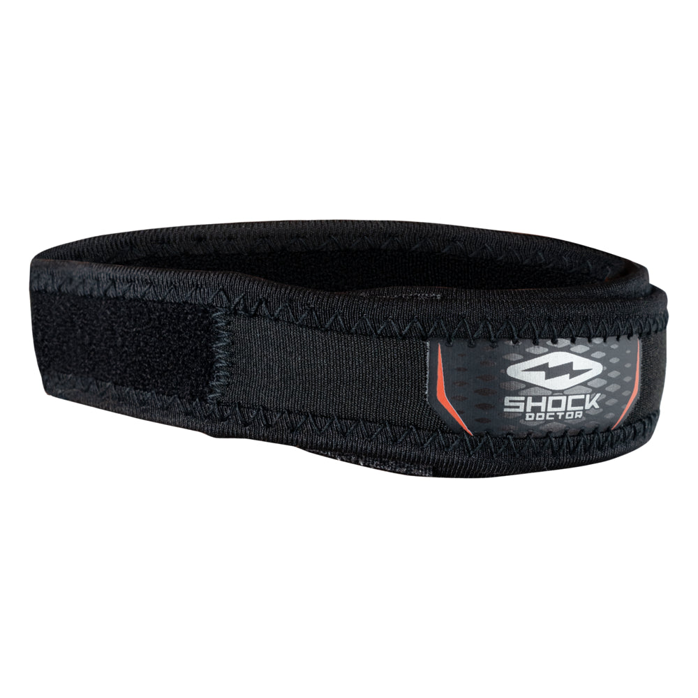 Shock Doctor Jumper Knee/Patella Support Strap in black neoprene with hook-and-loop adjustable closure