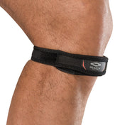 Shock Doctor Jumper Knee/Patella Support Strap worn below the kneecap, side angle view