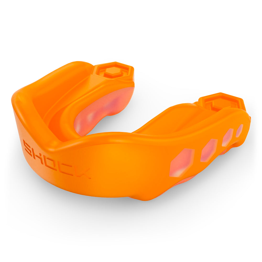 Shock Doctor Gel Max Mouthguard - Shock Orange - Front Left Angle View