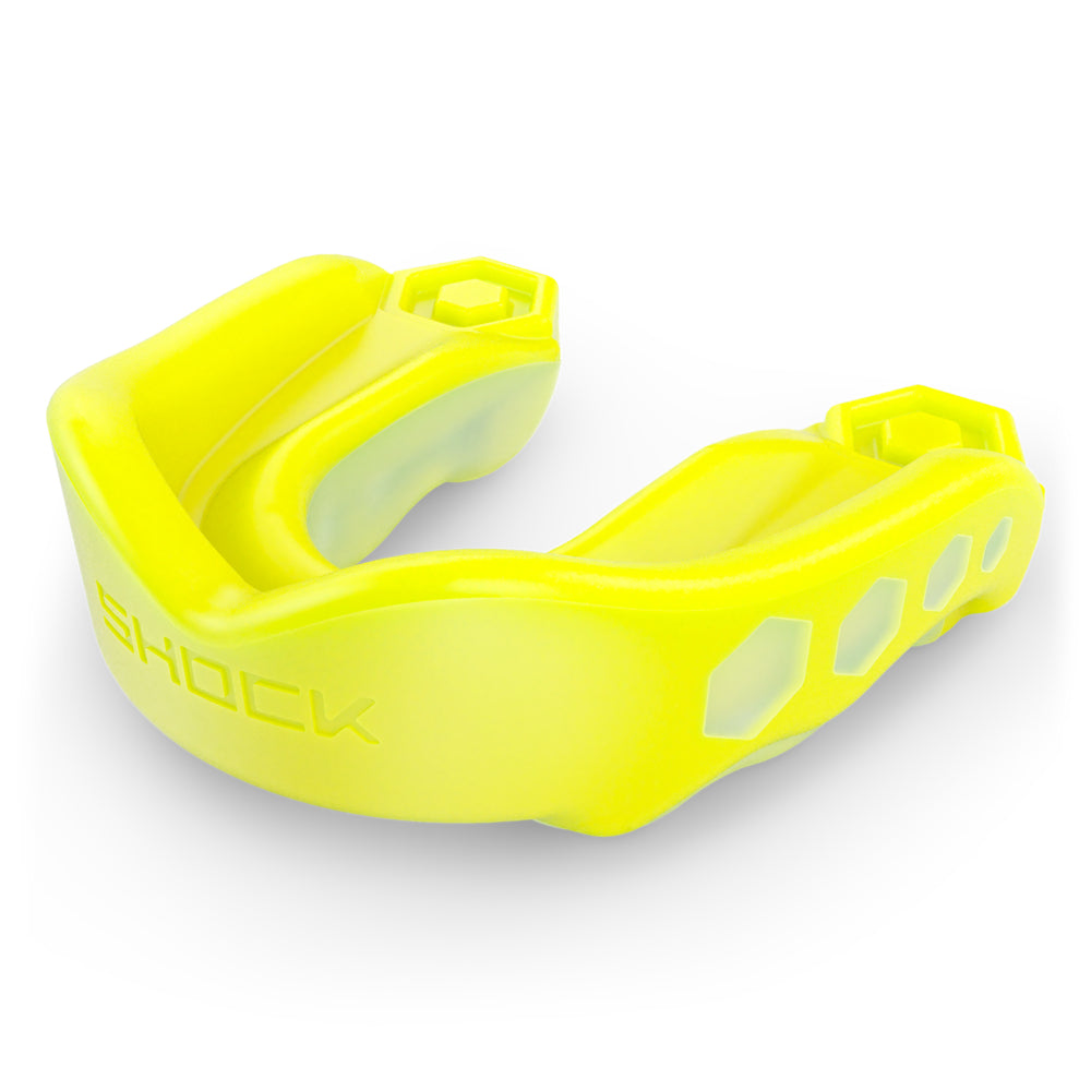 Shock Doctor Gel Max Mouthguard - Shock Yellow - Front Left Angle View