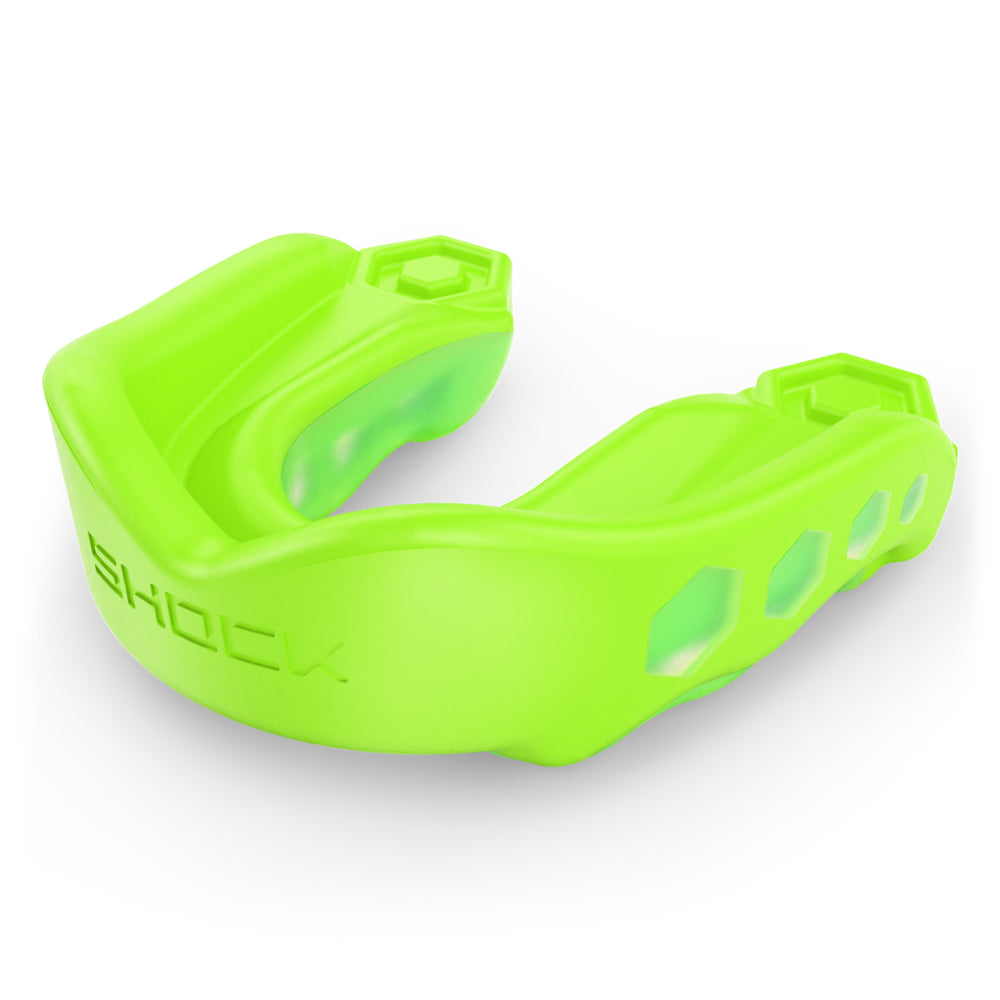 Shock Doctor Gel Max Mouthguard - Shock Green - Front Left Angle View