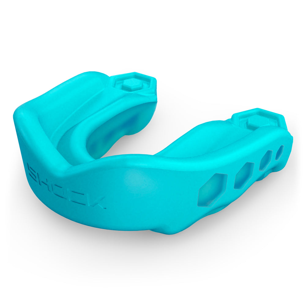 Shock Doctor Gel Max Mouthguard - Teal Blue - Front Left Angle View