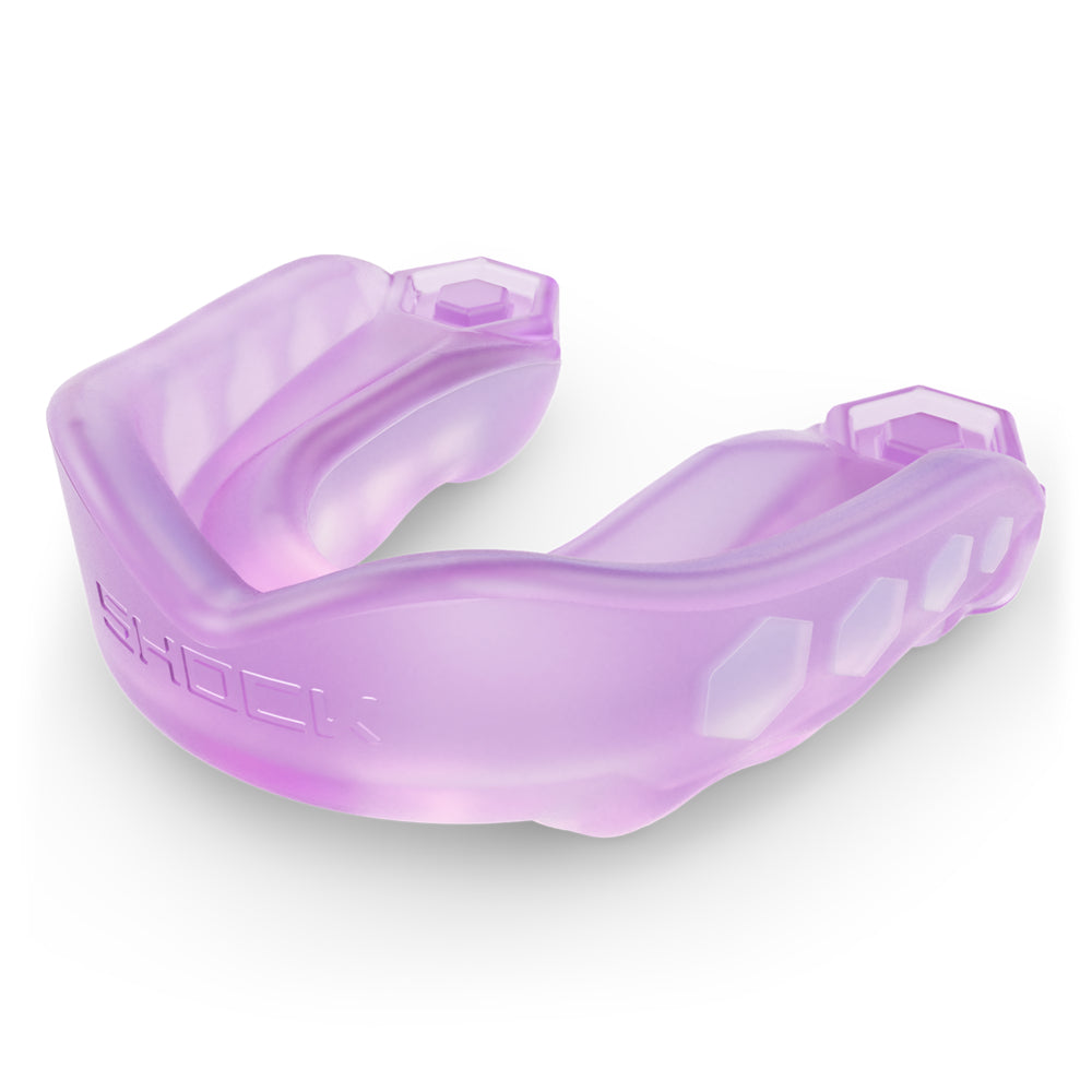 Shock Doctor Gel Max Mouthguard - Translucent Purple - Front Left Angle View