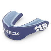 Shock Doctor Gel Max Power Mouthguard - Navy/Columbia Blue - Front Left Angle View