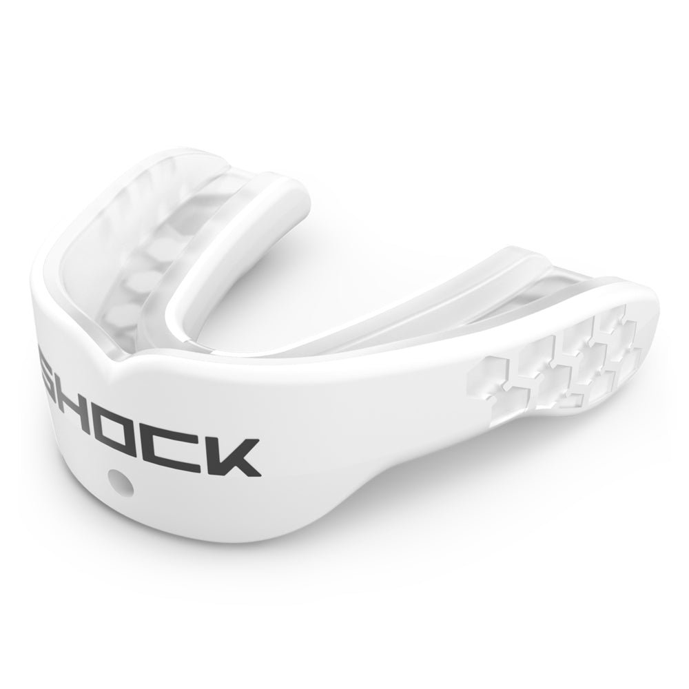 Shock Doctor Gel Max Power Mouthguard - White - Front Left Angle View