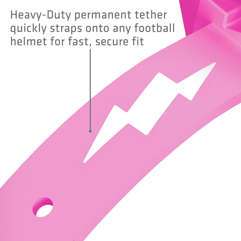 Shock Doctor Thunder Bolt Lip Guard - Heavy-Duty permanent tether quickly straps onto any football helmet for fast, secure fit