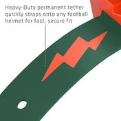 Shock Doctor Thunder Bolt Lip Guard - Heavy-Duty permanent tether quickly straps onto any football helmet for fast, secure fit